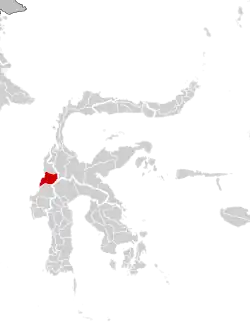 Location of Central Mamuju Regency in red