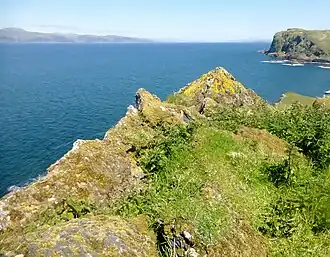 View from the summit with Garbh Eilean at right and Mull in the distance