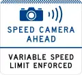 (G6-328-2) Speed Camera Ahead (Variable Speed Limit Enforced) (used in New South Wales)