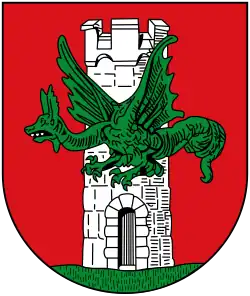 Winged and limbed lindworm in the arms of the city of Klagenfurt