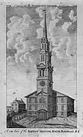 This 1789 engraving of the church was the first published image of Providence.[12]