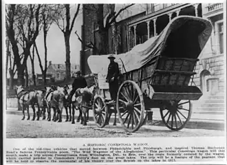 Photo of large wagon and six horses