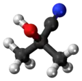 Ball and stick model of acetone cyanohydrin
