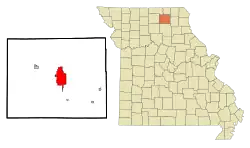 Location within Adair County, Missouri