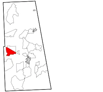 Location within Adair County and the state of Oklahoma