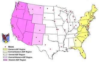 ADF regions (Western ADF in pink)