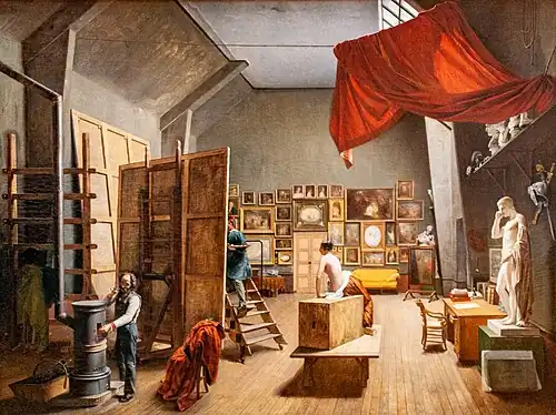 The Studio of Abel de Pujol by Adrienne Marie Louise Grandpierre-Deverzy