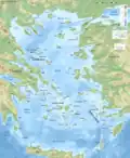 Bathymetry map of the Aegean Sea