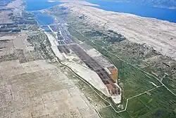Salt evaporation ponds at Pag, Croatia