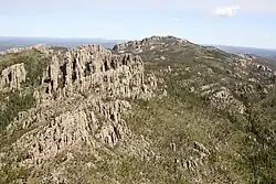 Aerial view of Black Elk Peak and surrounding area