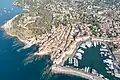 Aerial view of the old town and the old port of Saint-Tropez