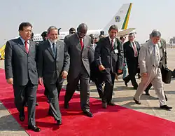 President Lula da Silva arriving to Nigeria; November 2006.