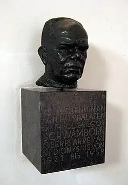 Bronze bust of Gregor Schwamborn, St. Dionysius, Krefeld