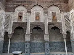 One of the galleries along the sides of the courtyard