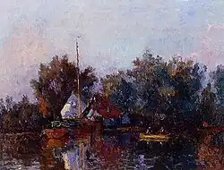 Canal in Holland near Rotterdam, ca.1890