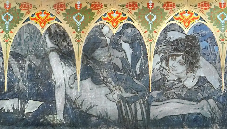 A scene from the decoration of the pavilion of Bosnia and Herzegovina at the Paris Universal Exposition of 1900, now in the Museum of the Petit Palais, Paris (1900)