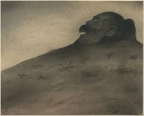 Dolmen (c. 1900–1902); Indian ink, wash, spray paint, and white body color; Albertina, Vienna