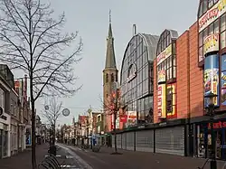 View to a street: De Laat with its former church