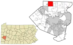 Location in Allegheny County and state of Pennsylvania