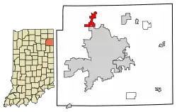 Location of Huntertown in Allen County, Indiana.
