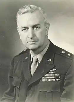 1945 Black and white head and shoulders photo of Major General Allison J. Barnett in dress uniform, facing slightly to his right, looking straight