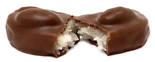 An Almond Joy split in half.