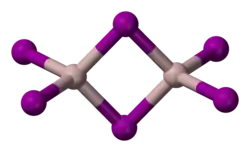 Ball and stick model of aluminium iodide dimer