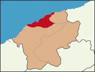 Map showing Amasra District in Bartın Province