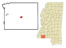 Location of Liberty, Mississippi