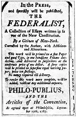 Ad for the Federalist.