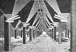 Anaconda Copper - Flue dust hoppers and tracks underneath (c.1912)