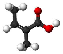 Ball-and-stick model of angelic acid