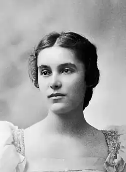 Black and white photo of Anita Florence Hemmings. She looks white in the photo so she must of had her makeup on