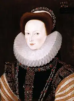 Portrait of Anne Knollys, 1582. Attributed to Robert Peake by the Berger Collection, Denver Art Museum