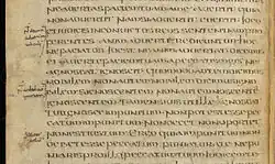 Annotation by Florus of Lyon on St Augustine (BGE, Ms. lat. 16, f.16v)