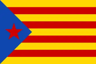 Old type of blue estelada with red star. Used by the Socors Català