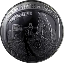 Apollo 11 50th Anniversary commemorative silver dollar depicting Eagle