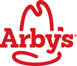 The text "Arby's" inside a stylized depiction of a cowboy hat. The entire logo is red colored