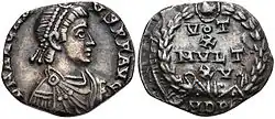 Siliqua of Arcadius after decennalia