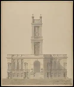 Architectural Drawing of St. Stephens church by William Henry Playfair