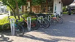 Bicycle racks at the Arco Parade