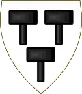 Argent, three mallets sable, attributed to the Hauteville family, as reported by Gilles-André de la Rocque