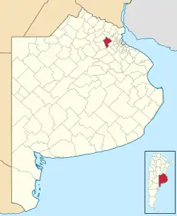 location of Luján Partido in Buenos Aires Province