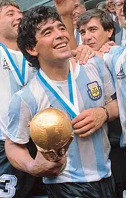 Diego Maradona pictured in 1986