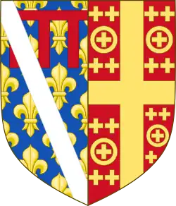 Coat of arms of Robert of Tarente, titular emperor of Constantinople, and his heirs.