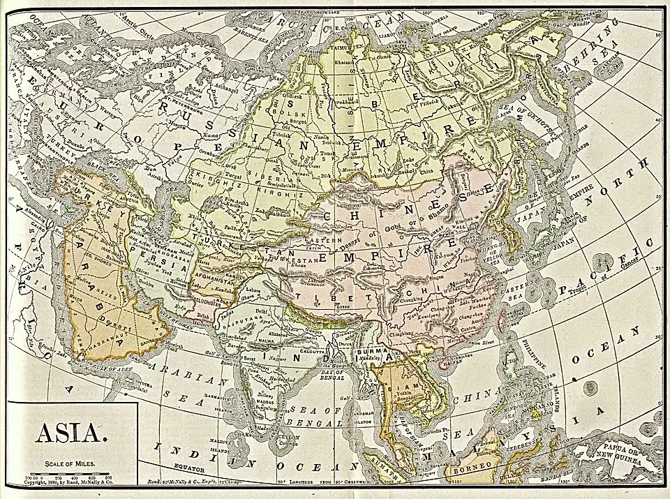 Image 15Map of Asia showing the "Chinese Empire" (1892) (from History of Taiwan)
