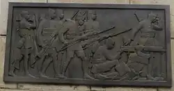 Memorial plaque of eight fighting African soldiers