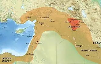 The Neo-Assyrian Empire at its maximum extent.[9][10][11][12]