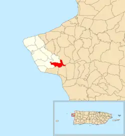 Location of Atalaya within the municipality of Rincón shown in red