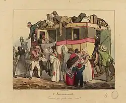 Inconvéniens d'un voyage en diligence, plate 1, 1826, Musée Carnavalet.